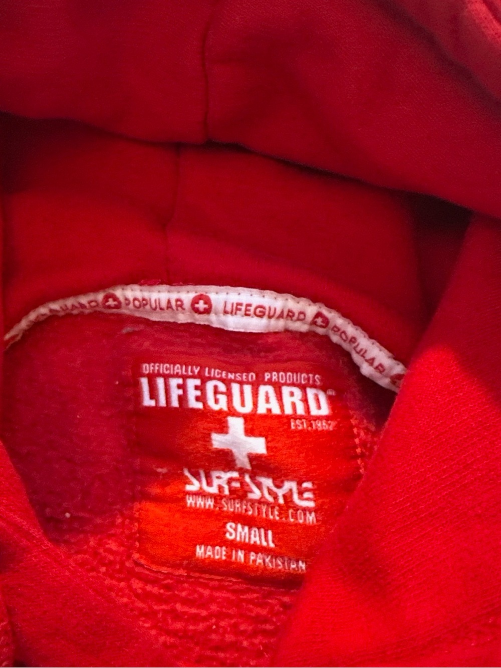 Official Lifeguard Hoodie Sweater Red Size Small Unisex Daytona Beach - Picture 6 of 7